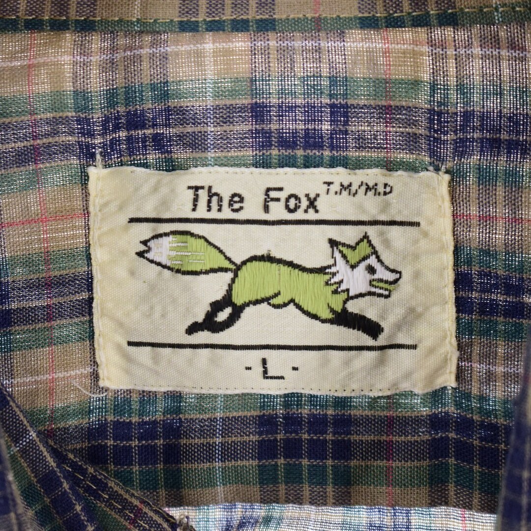 The Fox 半袖 ボタンダウン チェックシャツ メンズL /eaa343978