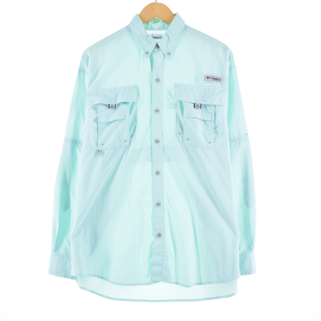 美品 Colombia コロンビア フィッシングシャツ PFG ブルー  L