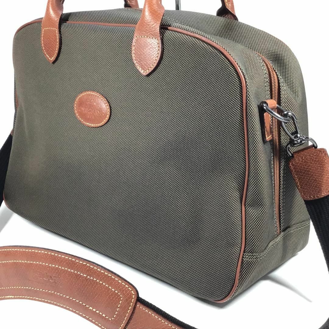 【美品】ロンシャン キャンバス 2WAY ボストン ハンドバッグ マルチケース付