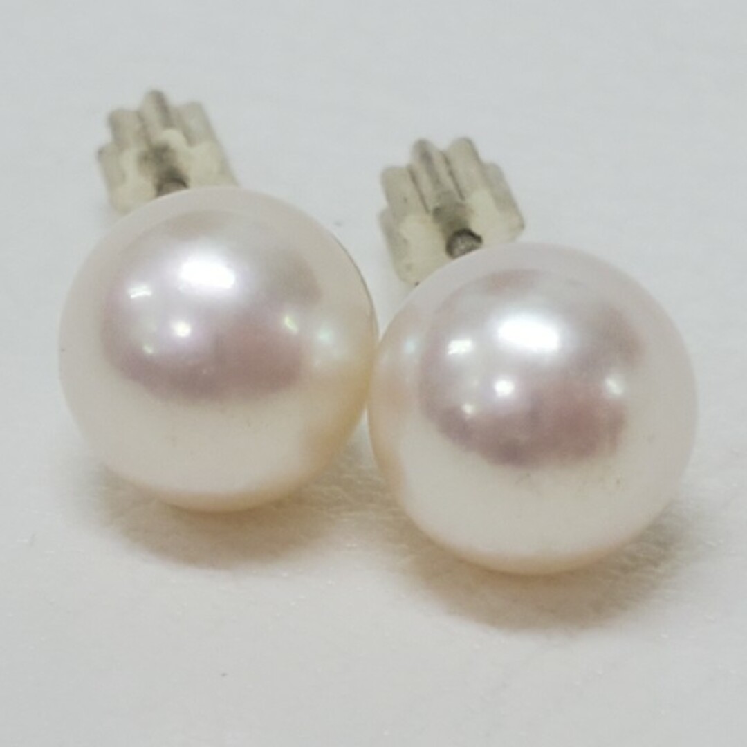 新品 未使用】あこや真珠のピンクの輝きのピアス - ピアス
