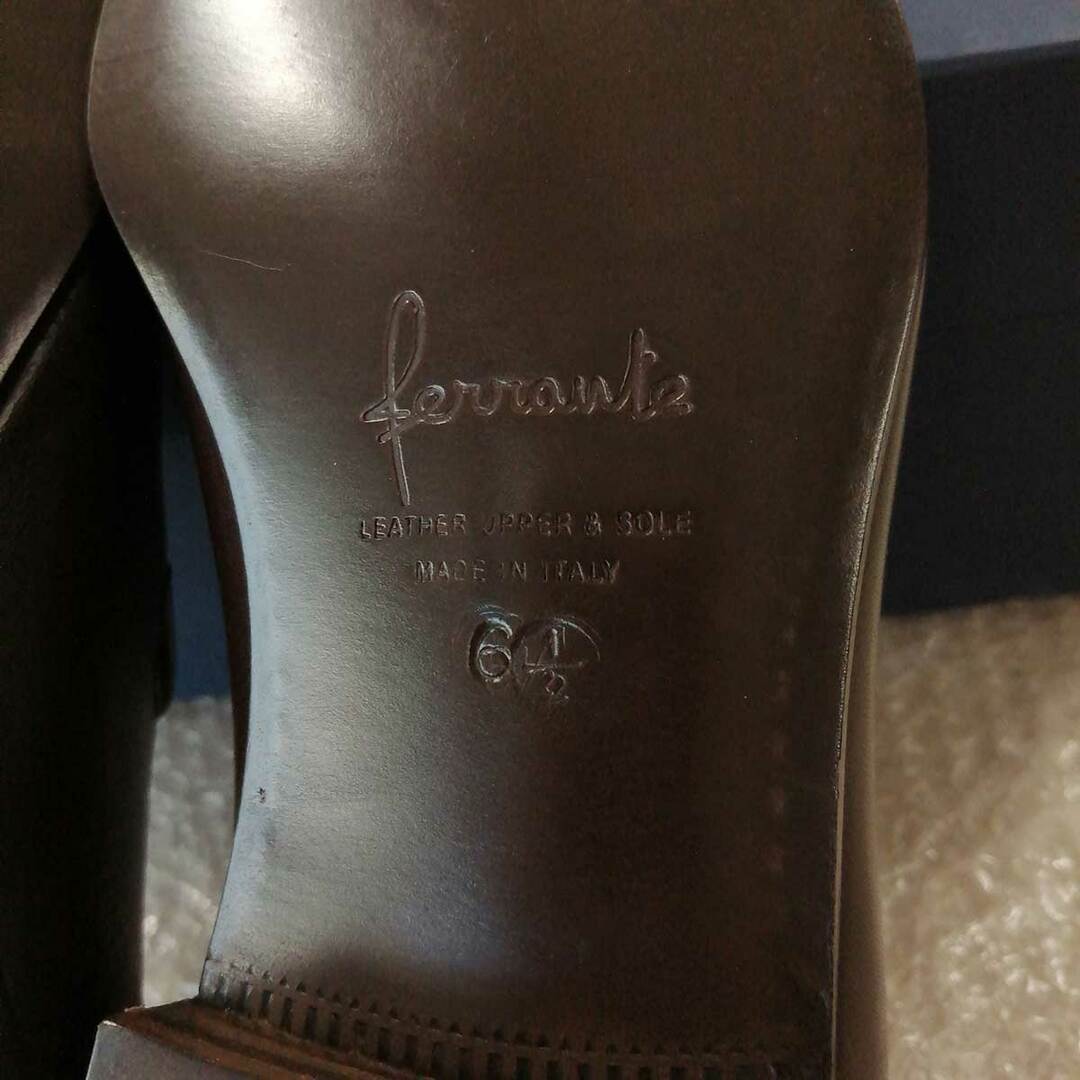 [ほぼ未使用] Ferrante フェランテ LAOS クロコ型押レザー ローファー スリッポン  24.5cm ダークブラウン IMFE1021 レディース レディースの靴/シューズ(その他)の商品写真