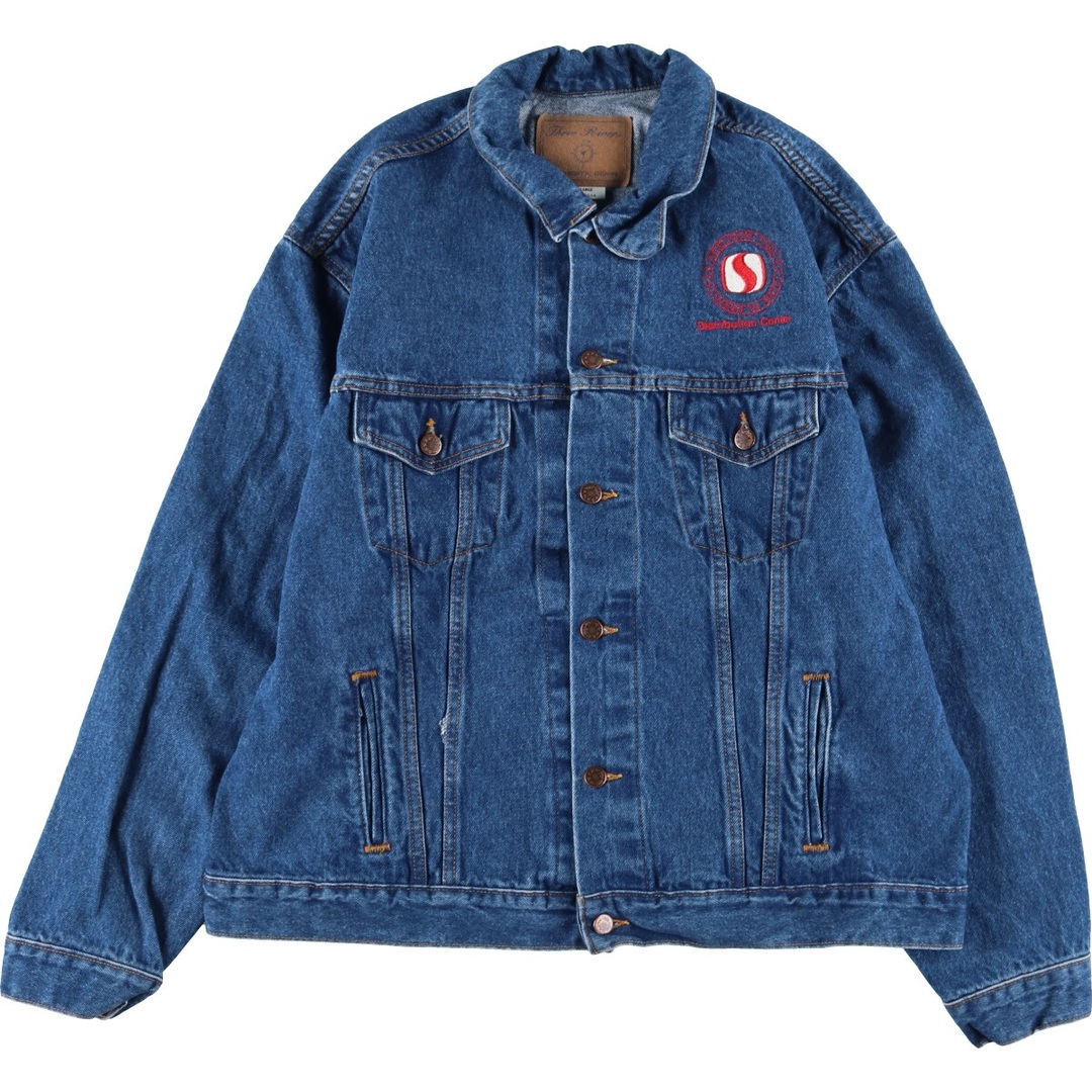 90年代 Three Rivers AUTHENTIC DENIM デニムジャケット Gジャン USA製 メンズXL ヴィンテージ /eaa343748545cm袖丈