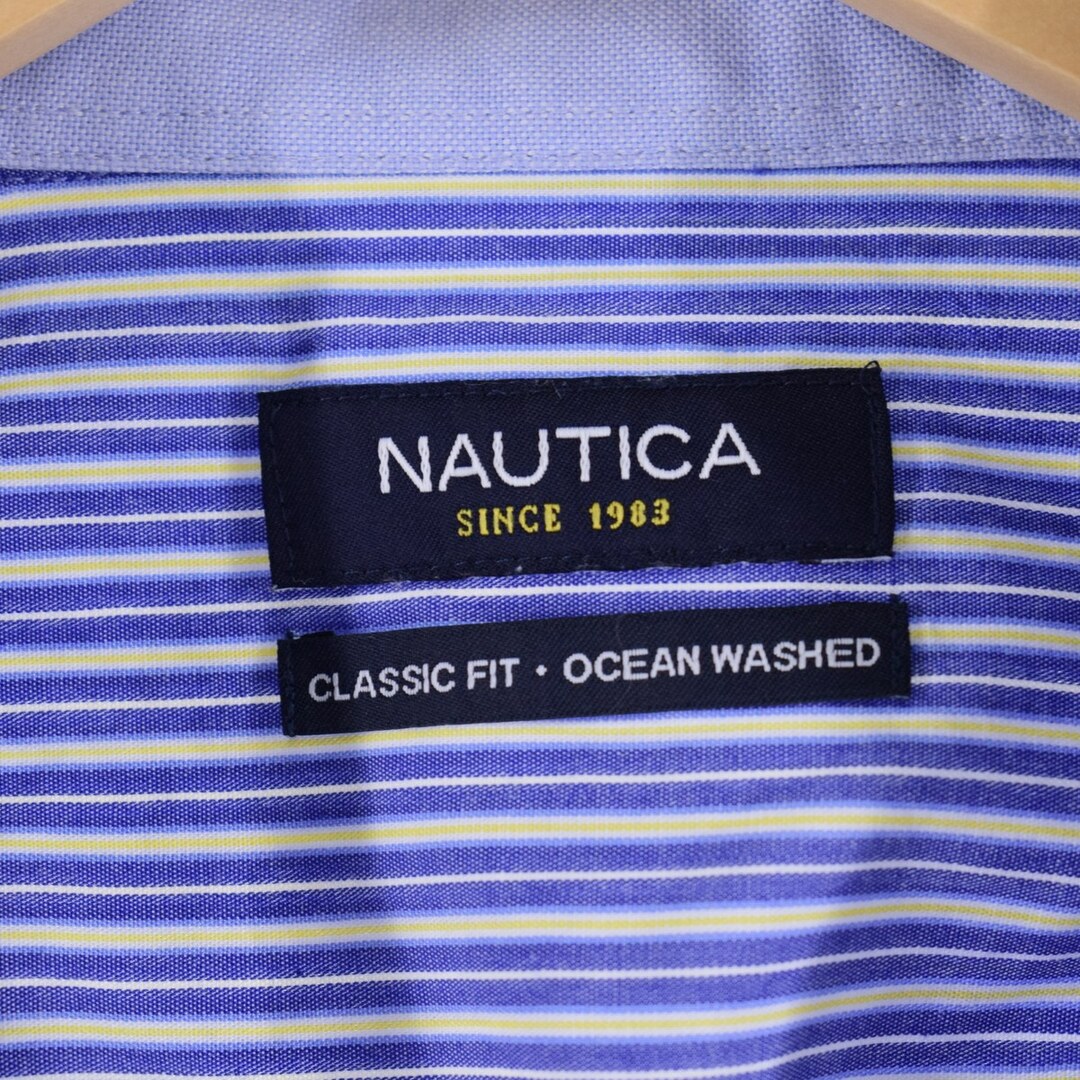 ノーティカ NAUTICA CLASSIC FIT 長袖 ボタンダウンストライプシャツ メンズL /eaa345163