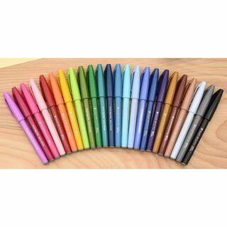 ペンテル(ぺんてる)のペンテル 筆タッチサインペン SES15C 全24色まとめ買い ケースなし(カラーペン/コピック)