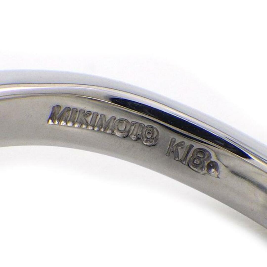 MIKIMOTO(ミキモト)のミキモト MIKIMOTO リング フラワー ツイスト 1ポイント ブラック パール 9.4mm珠 10ポイント ホワイト パール 3.8mm珠 K18WG 11号 【中古】 レディースのアクセサリー(リング(指輪))の商品写真