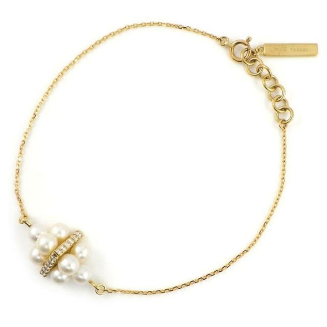 タサキ 田崎真珠 TASAKI ブレスレット ピラミッド パール BLC-0686-18KYG パール 4.0mm珠 ダイヤモンド 0.09ct K18YG 【中古】 | フリマアプリ ラクマ