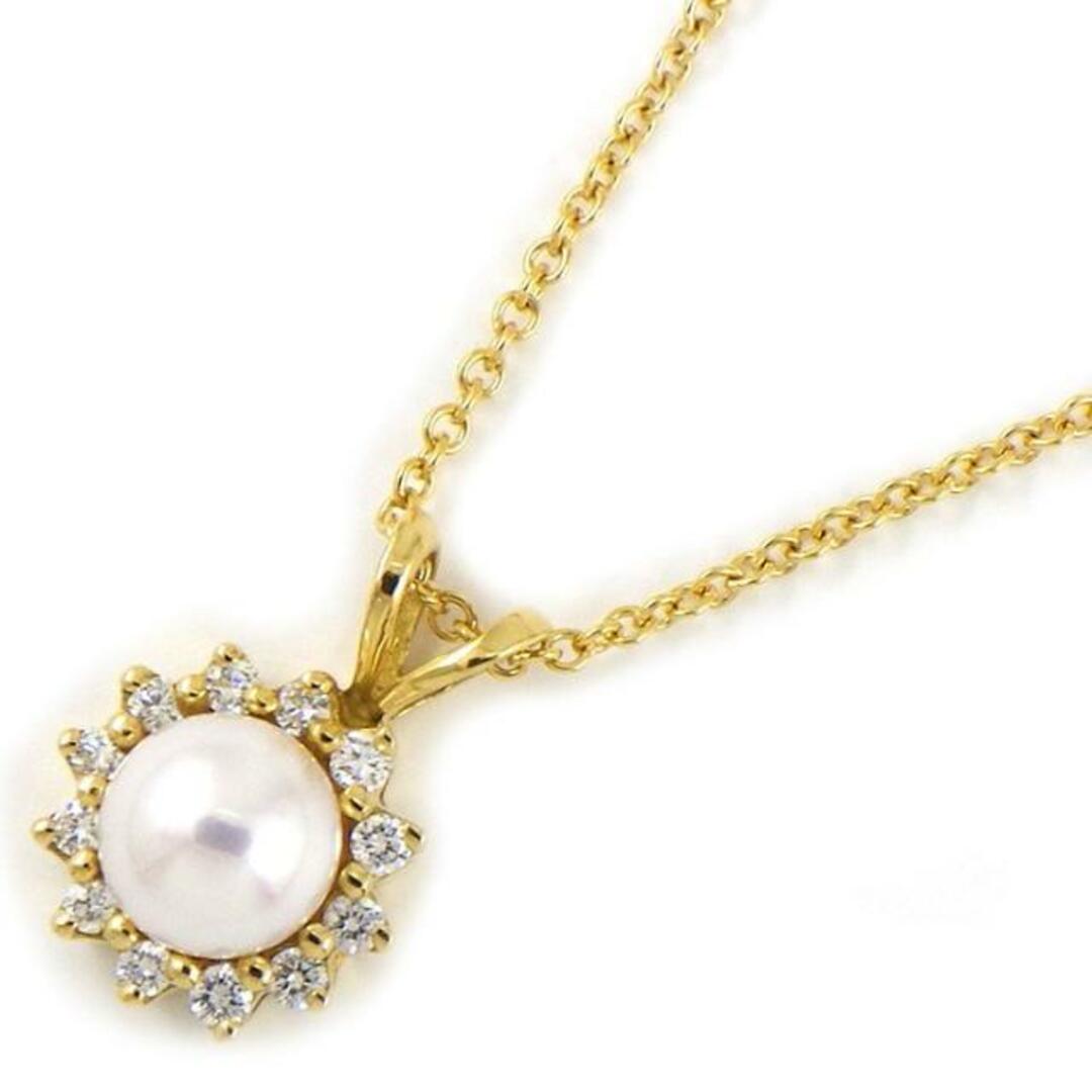 ティファニー Tiffany & Co. ネックレス フラワー サン モチーフ パール 5.5mm珠 ダイヤモンド K18YG