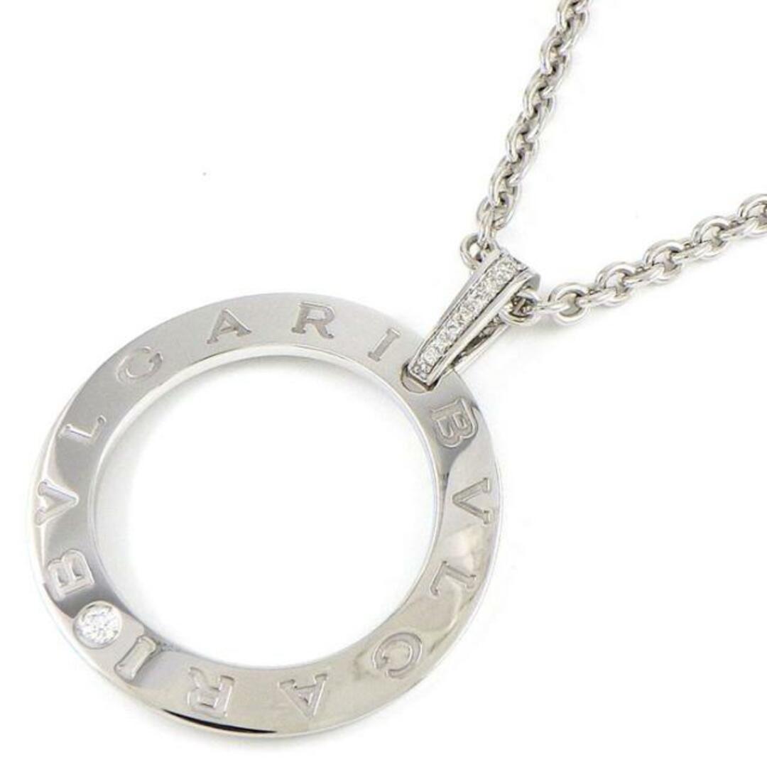 ブルガリ BVLGARI ネックレス ブルガリ・ブルガリ ロゴ ラージ カーブド サークル ダイヤモンド K18WG 【箱・保付き】 【中古】 | フリマアプリ ラクマ