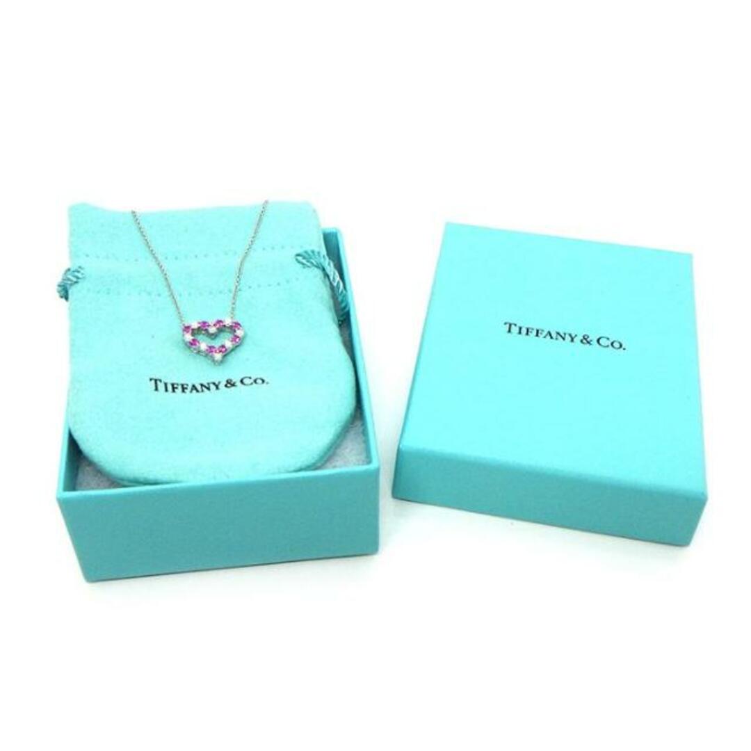ティファニー Tiffany & Co. ネックレス センチメンタル ハート ピンクサファイア ダイヤモンド PT950 【中古】