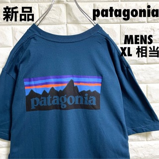 パタゴニア(patagonia)の新品タグ付き　パタゴニア　半袖Tシャツ　デカロゴ　メンズL XLサイズ相当(Tシャツ/カットソー(半袖/袖なし))