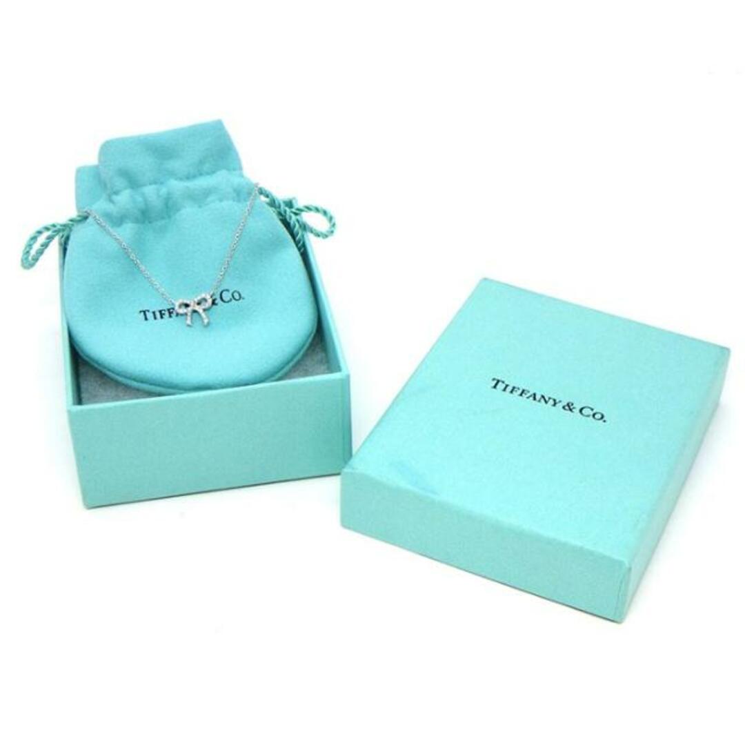 クリアランス ティファニー Tiffany & Co. ネックレス ボウ リボン モチーフ ダイヤモンド K18WG 