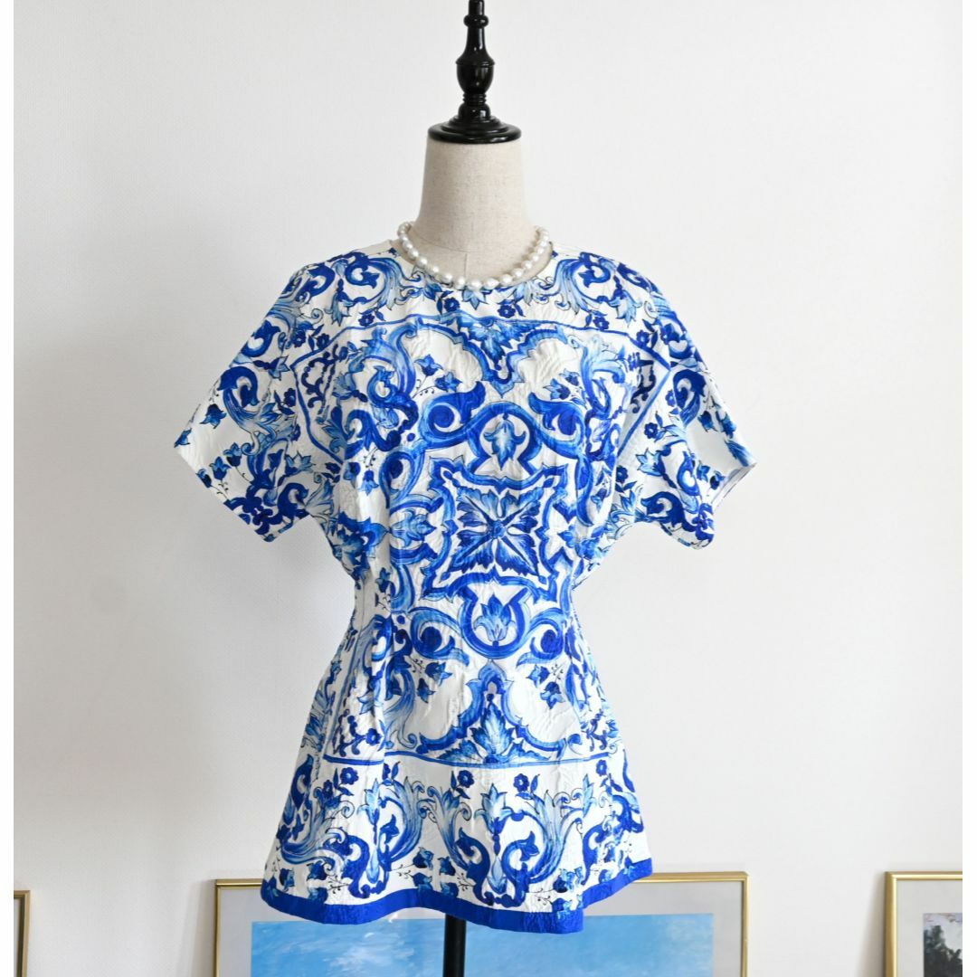 DOLCE&GABBANA - ☆DOLCE&GABBANA☆美品☆マヨルカ☆ふくれ織☆シルク