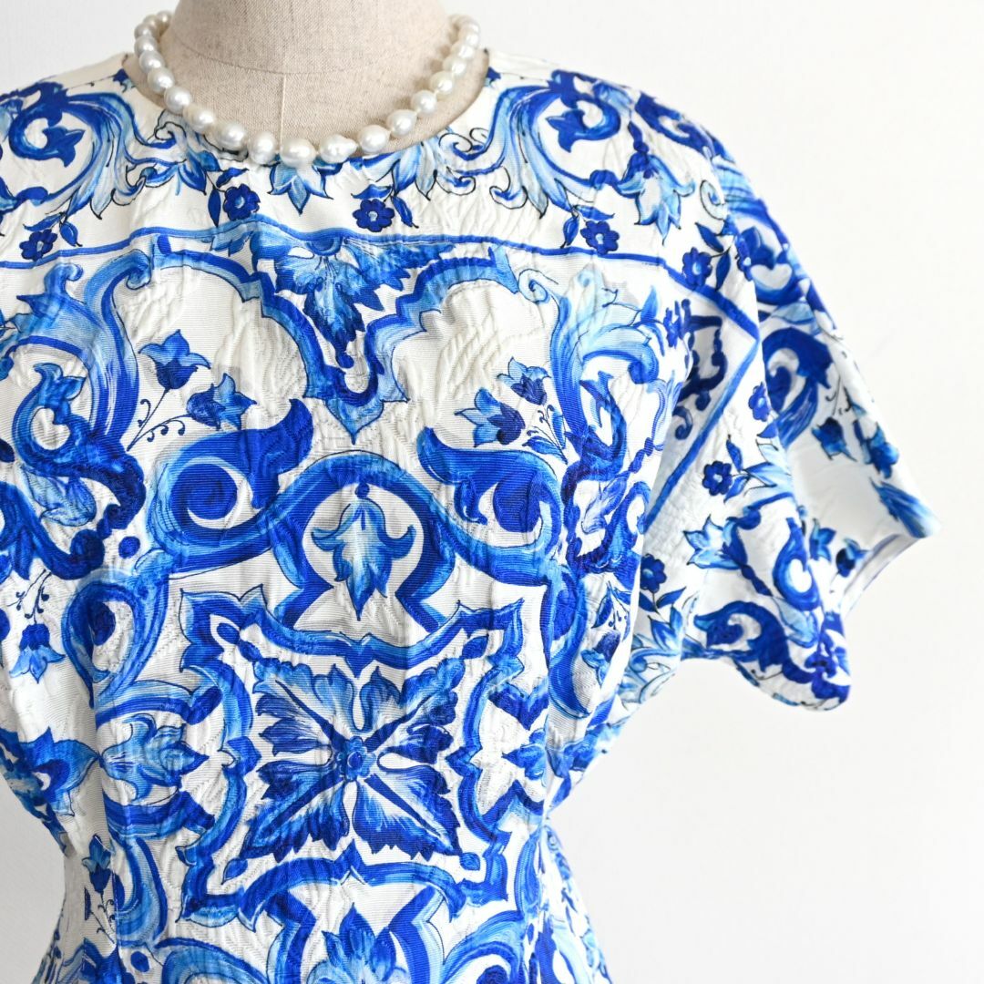 ☆DOLCE&GABBANA☆美品☆マヨルカ☆ふくれ織☆シルク混チュニック