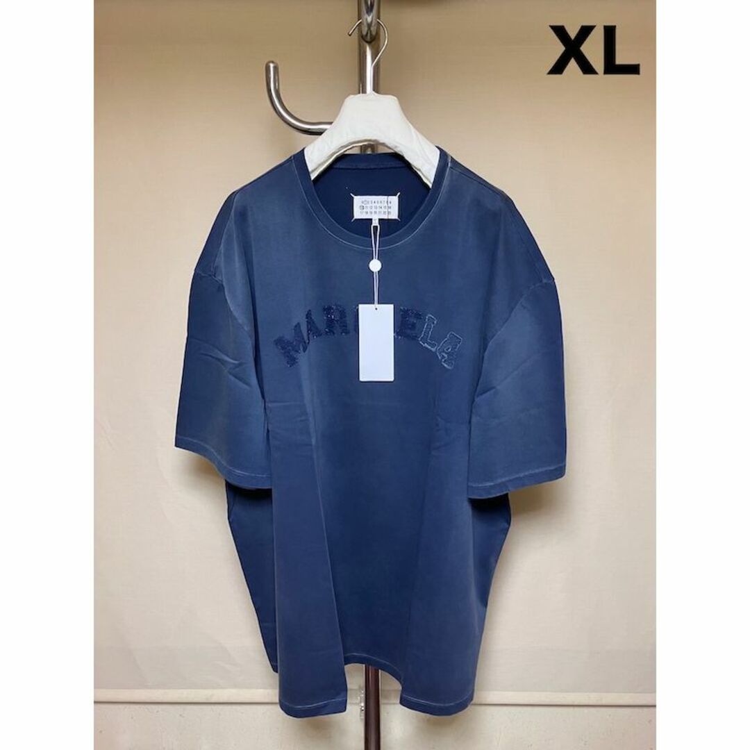 Tシャツ/カットソー(半袖/袖なし)新品 XL 23ss マルジェラ オーバーダイロゴ Tシャツ 4836