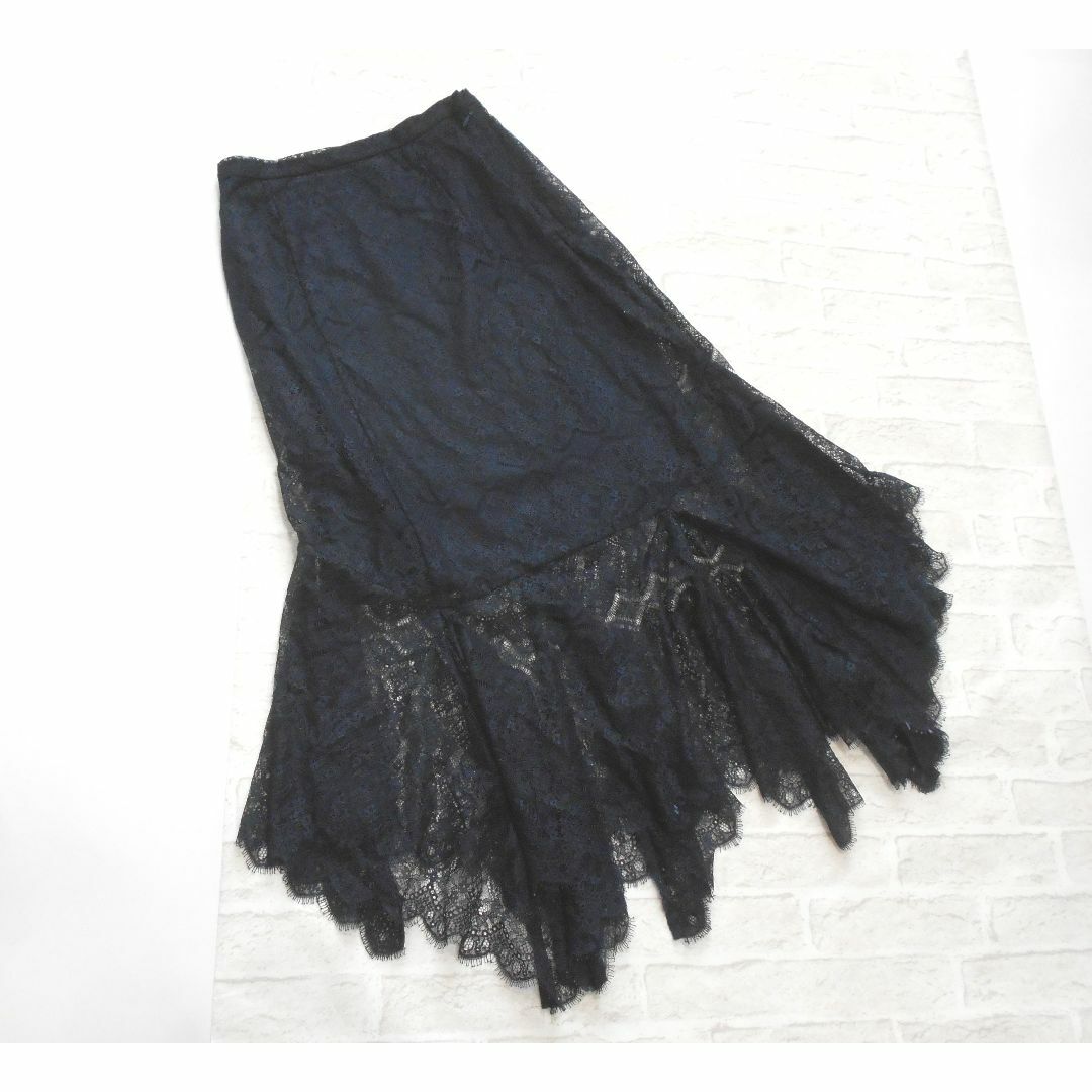 G.V.G.V. - 美品 送料無料  GVGV ジーヴィジーヴィ 紺 ラッセルレース ロングスカート