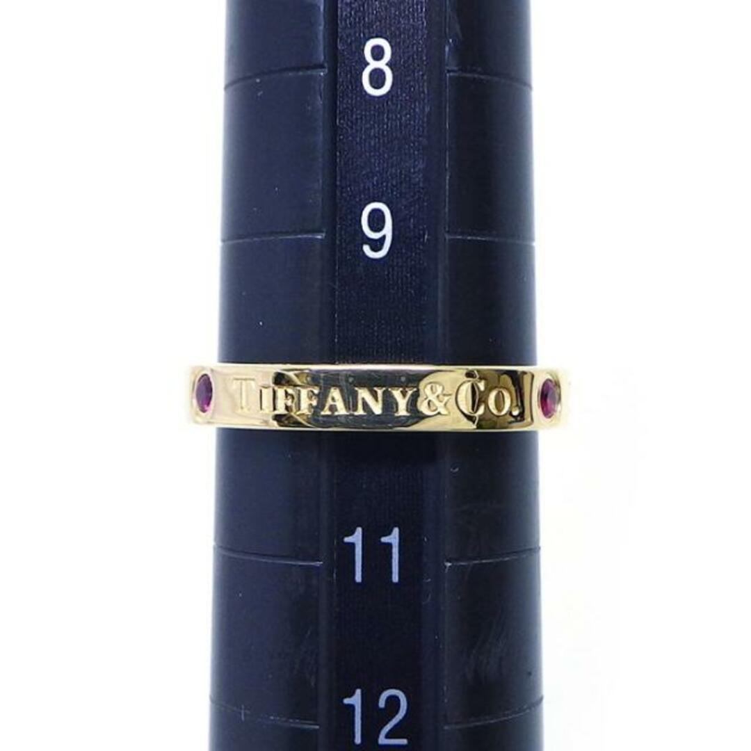 Tiffany & Co.(ティファニー)のティファニー Tiffany & Co. リング フラット バンド 3mm ロゴ 3ポイント ルビー K18YG 10号 【中古】 レディースのアクセサリー(リング(指輪))の商品写真