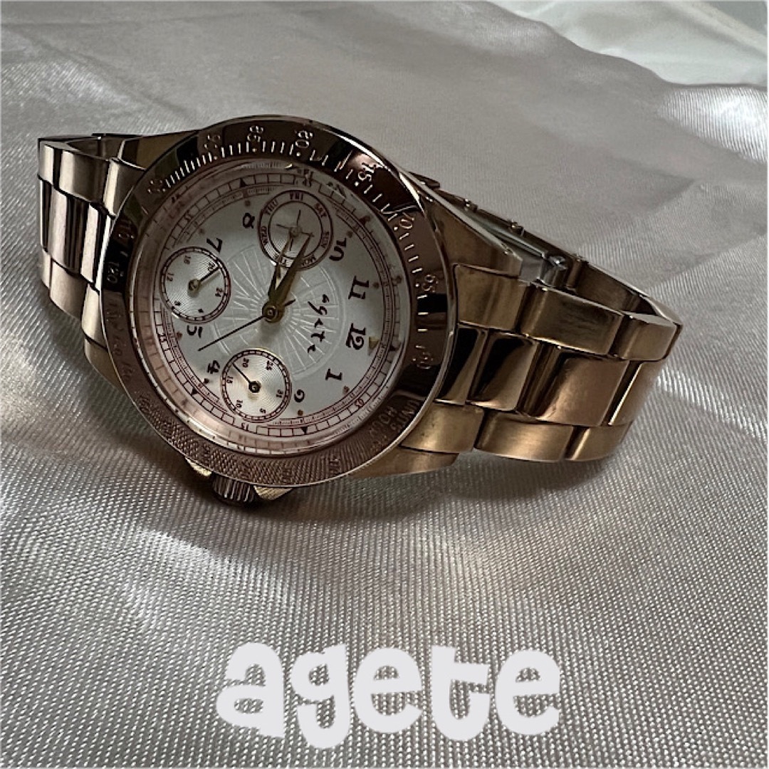 agete専用ʕ•ᴥ•ʔアガット　クロノグラフ　腕時計 33mm 稼働品