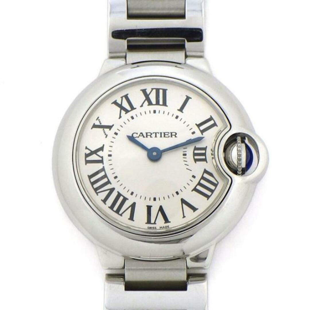 カルティエ Cartier 腕時計 バロン ブルー SM W69010Z4 シルバー文字盤 SS クオーツアナログ