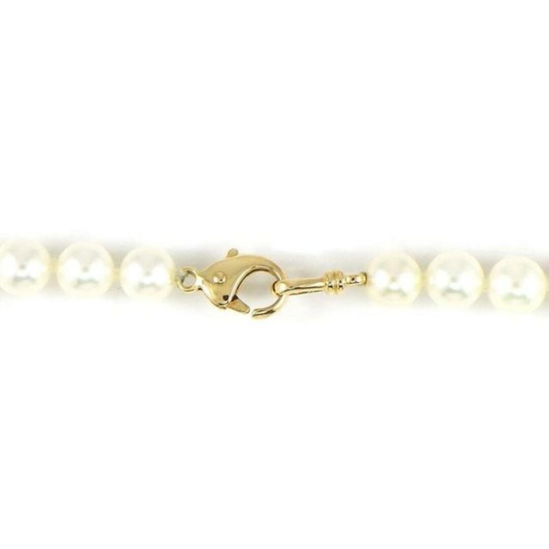 ミキモト MIKIMOTO ネックレス グレースケリー コレクション ローズ フラワー 七宝焼き Mチャーム パール 5.0-5.5mm珠 2ポイント ダイヤモンド 0.03ct K18YG素材K18イエローゴールド