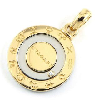 ブルガリ(BVLGARI)のブルガリ BVLGARI ペンダントトップ チャーム ホロスコープ ゾディアック サイン ラウンド サークル ムービング 1ポイント ダイヤモンド K18YG SS 【中古】(チャーム)