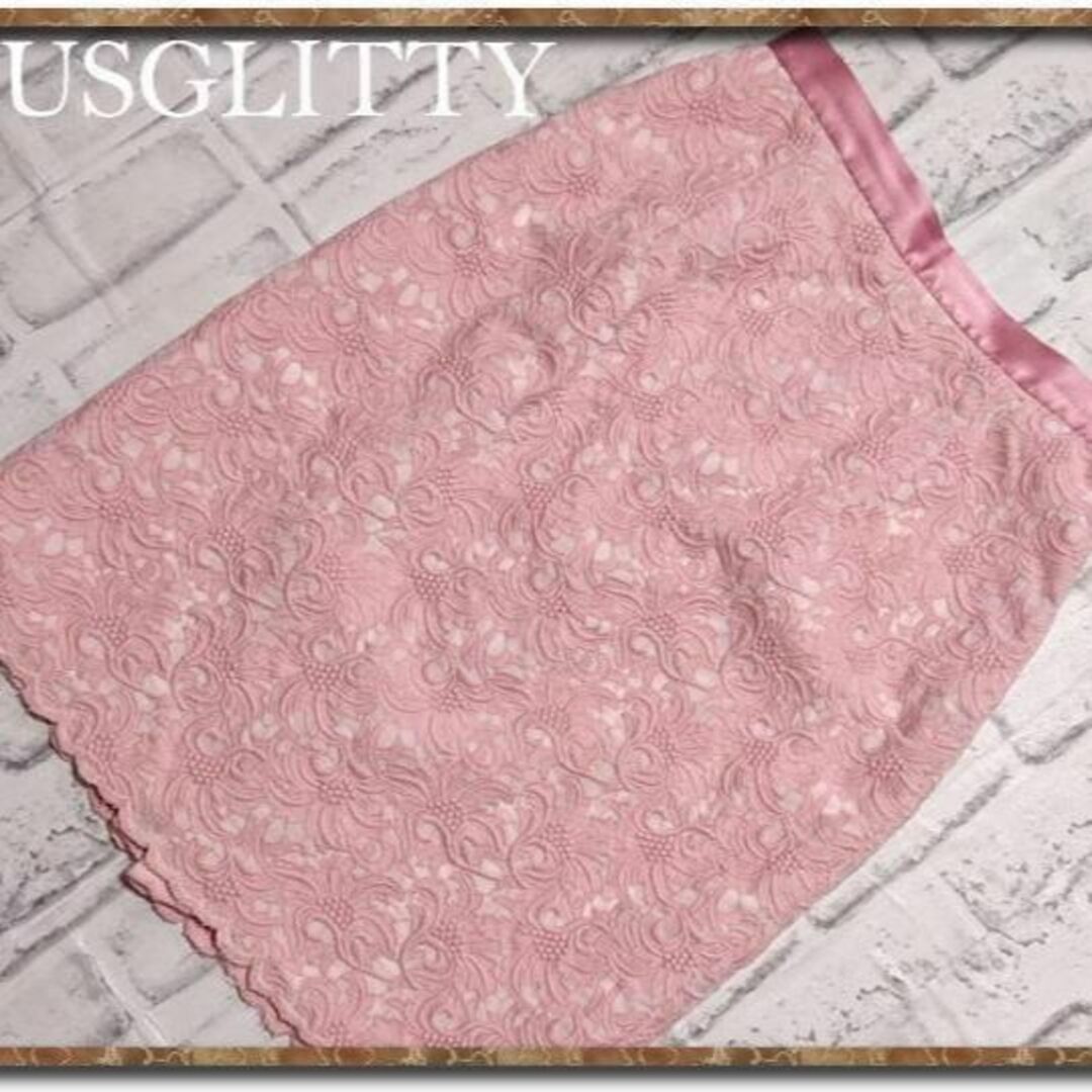 JUSGLITTY(ジャスグリッティー)のジャスグリッティー　レーススカート　ピンク レディースのスカート(ひざ丈スカート)の商品写真