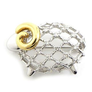 タサキ(TASAKI)のタサキ 田崎真珠 TASAKI ブローチ 羊 シープ モチーフ メッシュ ダイヤモンド 0.24ct K18WG K18YG 【中古】(ブローチ/コサージュ)