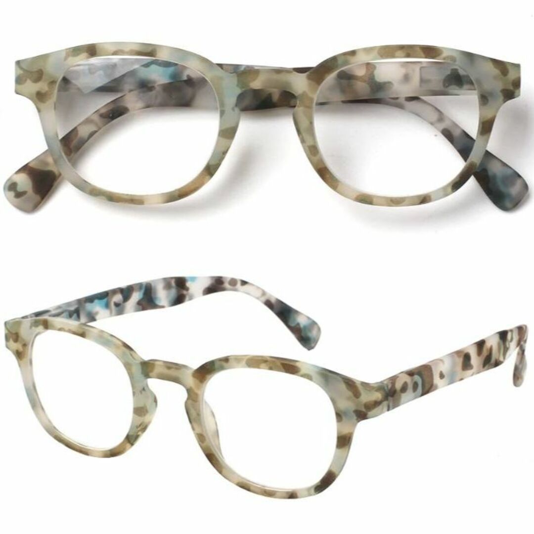 モザイク柄老眼鏡　4点セット（4色）度数0（伊達メガネ）高品質　レトロデザイン