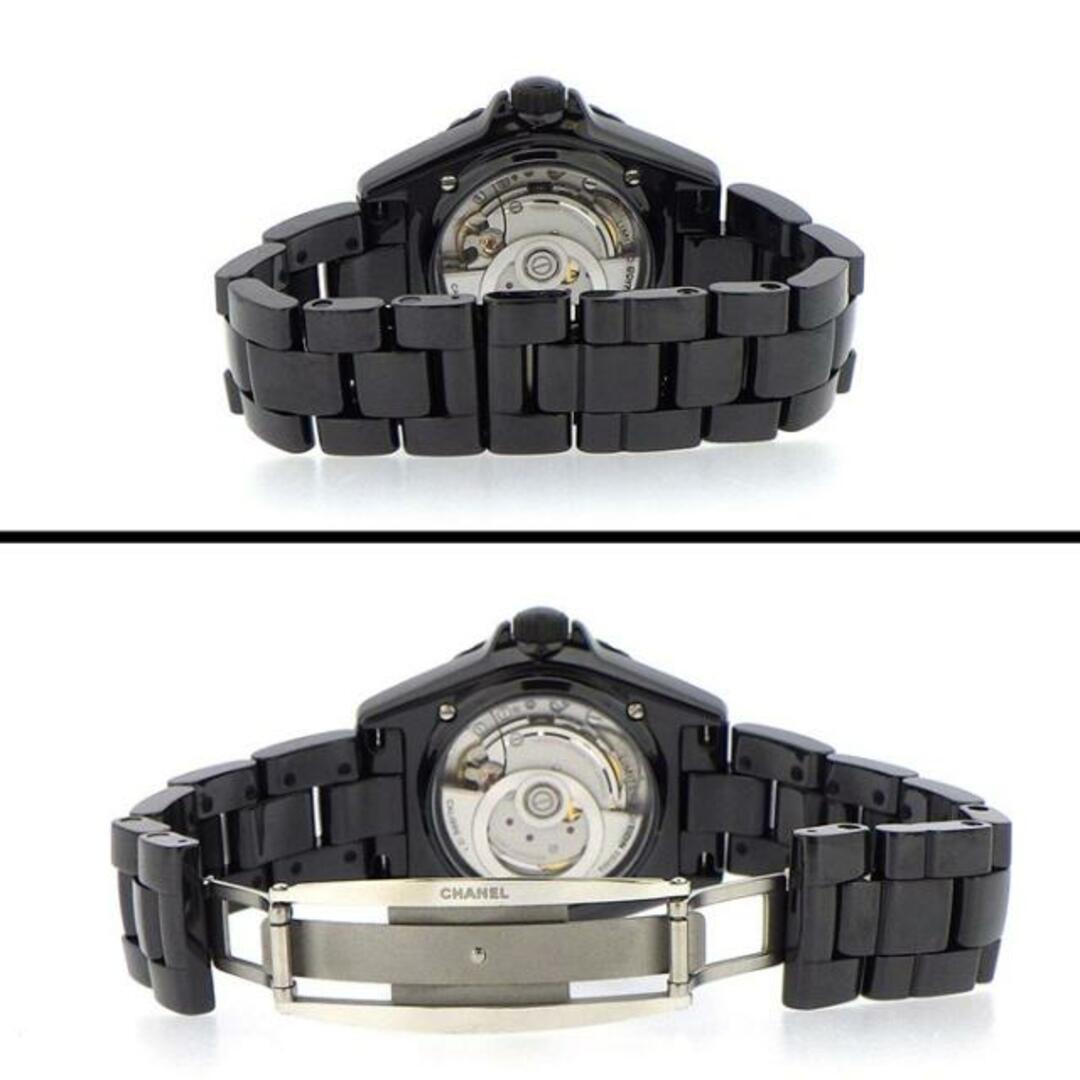 シャネル CHANEL 腕時計 J12 ウォンテッド ドゥ シャネル 38mm H7418 裏スケ ホワイト ロゴ 白 ブラック文字盤 黒 SS ラッカー セラミック 自動巻き 【箱・保付き】