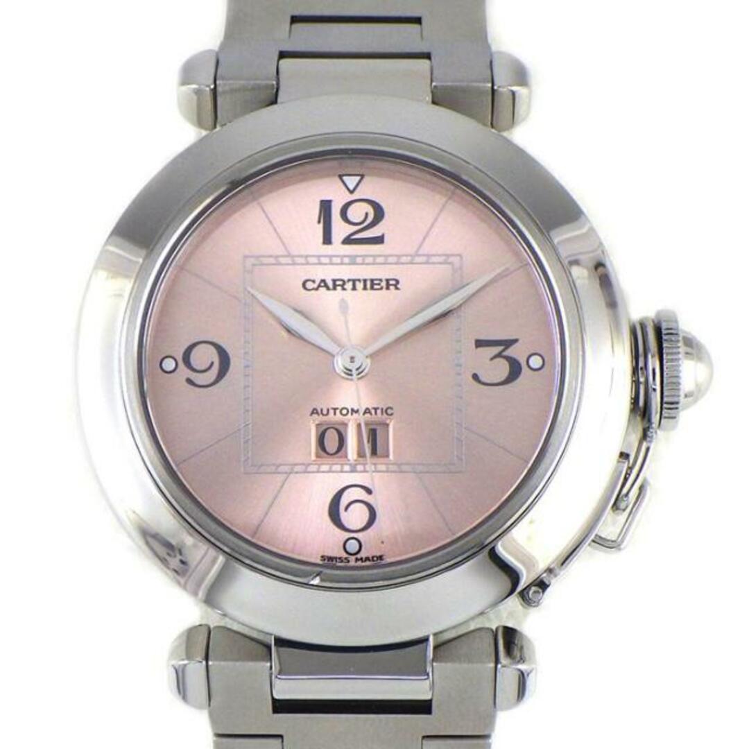 カルティエ Cartier 腕時計 パシャC W31058M7 ビッグデイト カレンダー ピンク サンレイ 文字盤 SS 自動巻き
