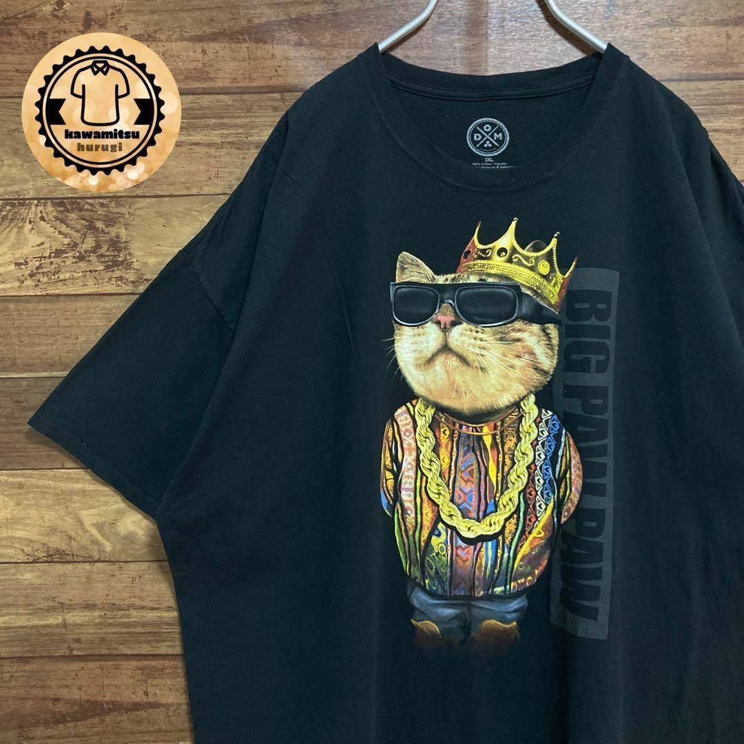 音楽系　BIG PAW PAW 猫　ヒップホップ　バンドtシャツ 半袖　3XL