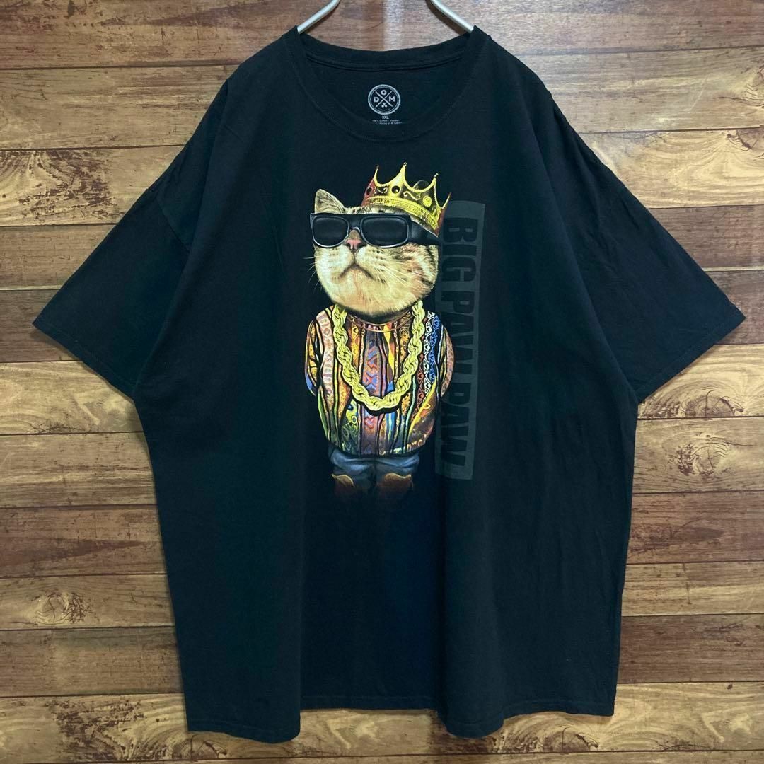 MUSIC TEE(ミュージックティー)の音楽系　BIG PAW PAW 猫　ヒップホップ　バンドtシャツ 半袖　3XL メンズのトップス(Tシャツ/カットソー(半袖/袖なし))の商品写真