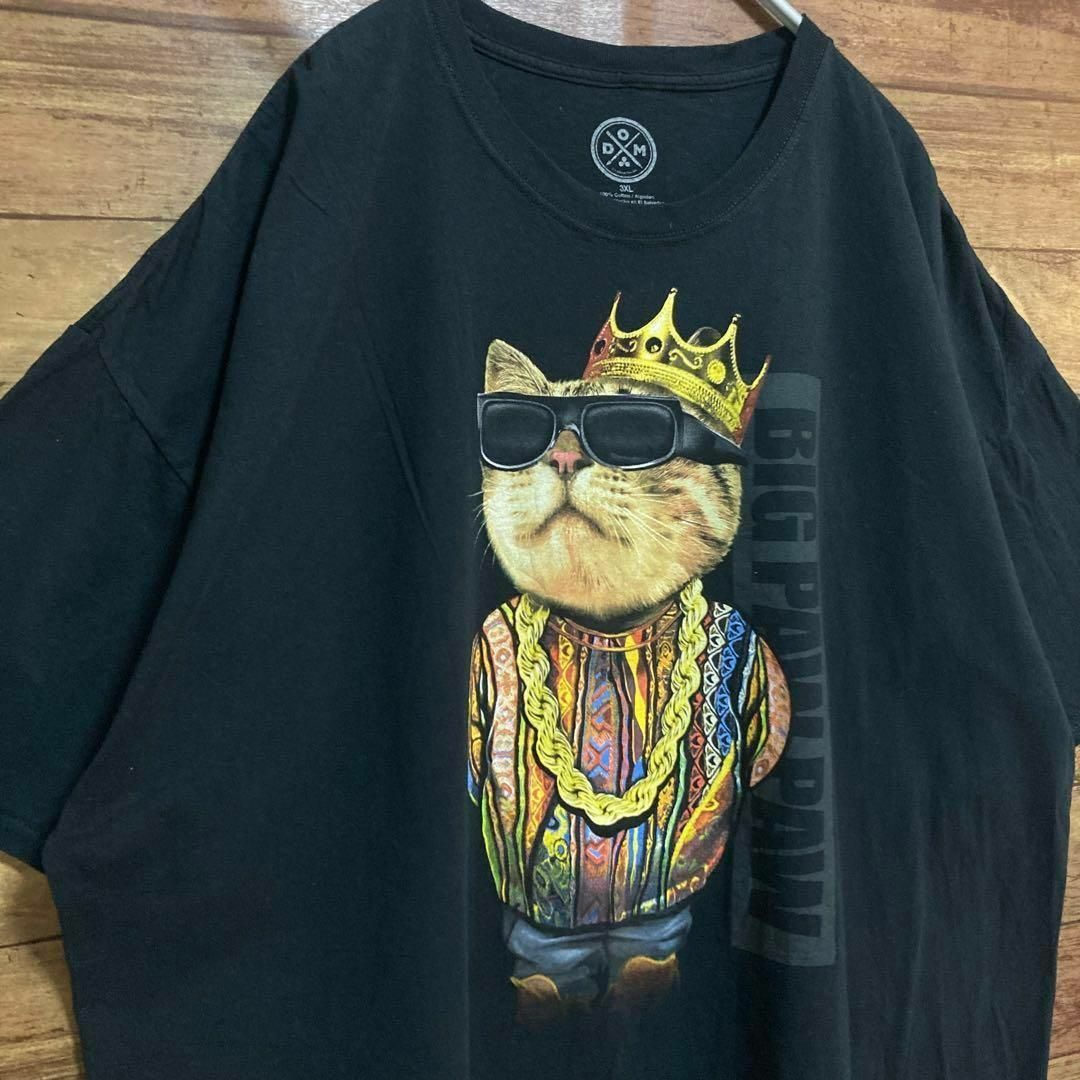 MUSIC TEE(ミュージックティー)の音楽系　BIG PAW PAW 猫　ヒップホップ　バンドtシャツ 半袖　3XL メンズのトップス(Tシャツ/カットソー(半袖/袖なし))の商品写真