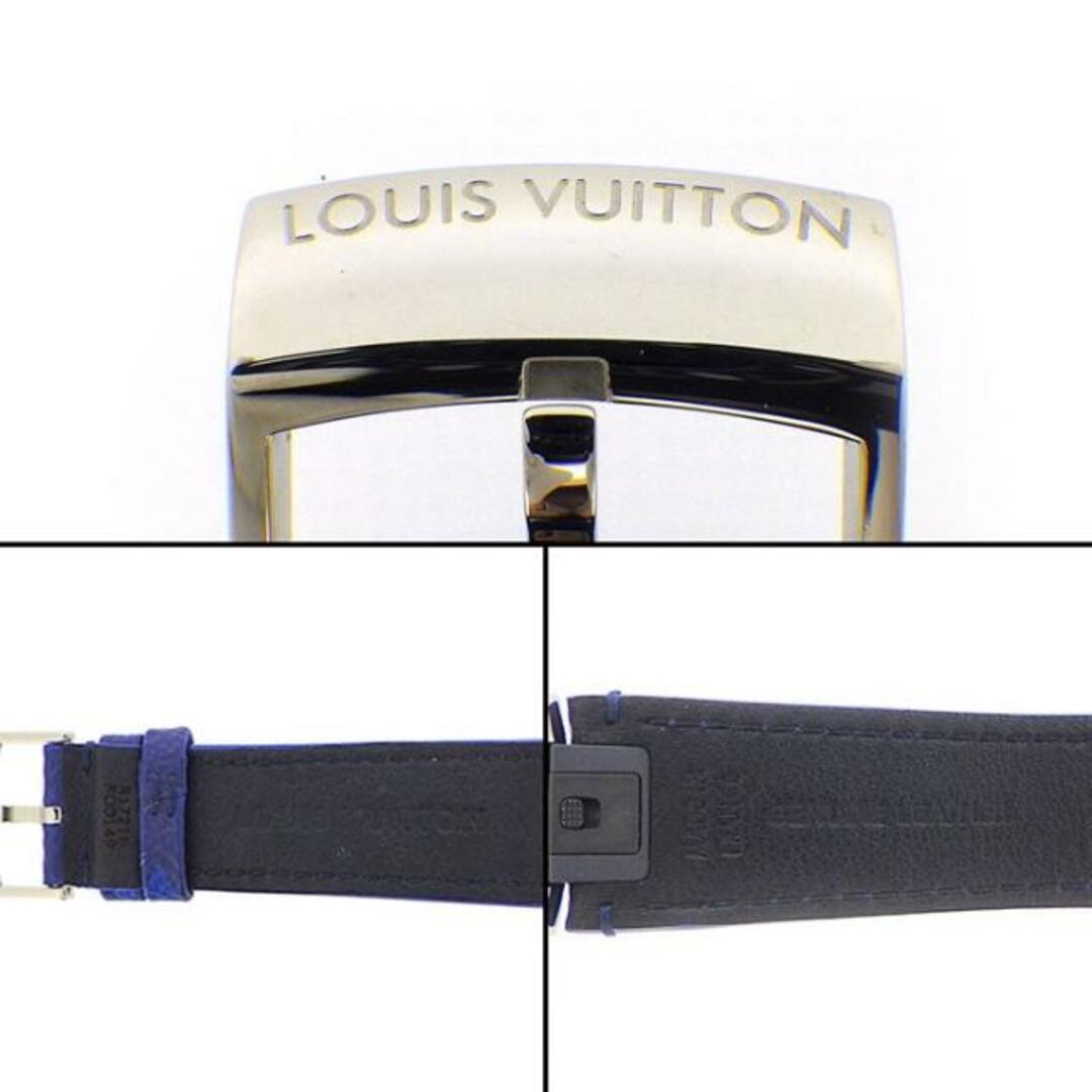 LOUIS VUITTON(ルイヴィトン)のルイ・ヴィトン LOUIS VUITTON 腕時計 タンブール レガッタ Q102D0 ブルー文字盤 カレンダー クロノグラフ スモールセコンド SS ネイビー レザーベルト クオーツアナログ 【箱・保付き】 【中古】 メンズの時計(腕時計(アナログ))の商品写真