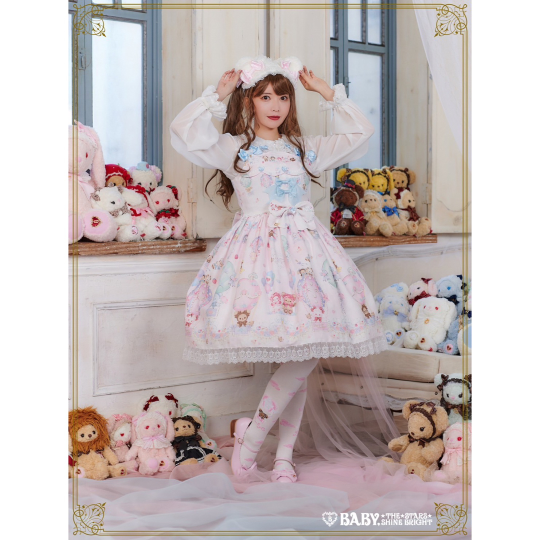 BABY くみゃちゃんとふわふわお空でteaparty柄サックス3点セット