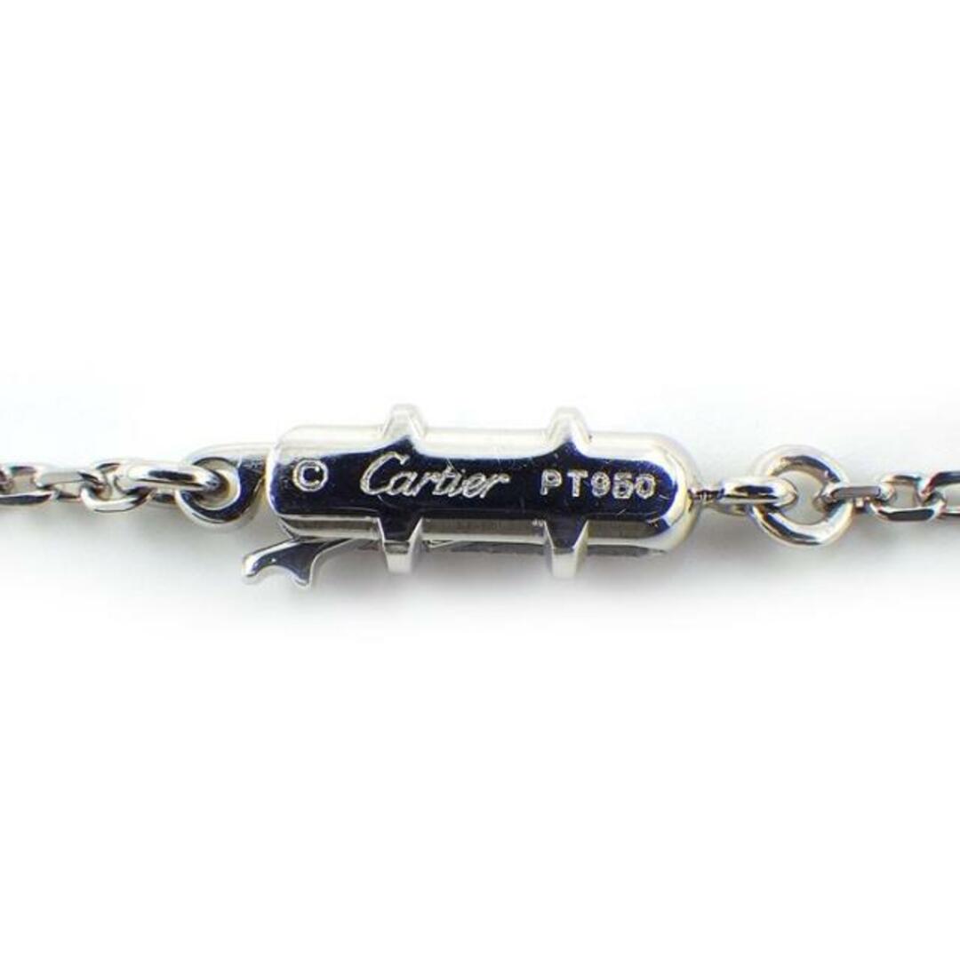 Cartier(カルティエ)のカルティエ Cartier ネックレス バー ラウンド モチーフ パヴェ ダイヤモンド 約0.45ct / 約 0.05ct PT950 K18WG 【中古】 レディースのアクセサリー(ネックレス)の商品写真