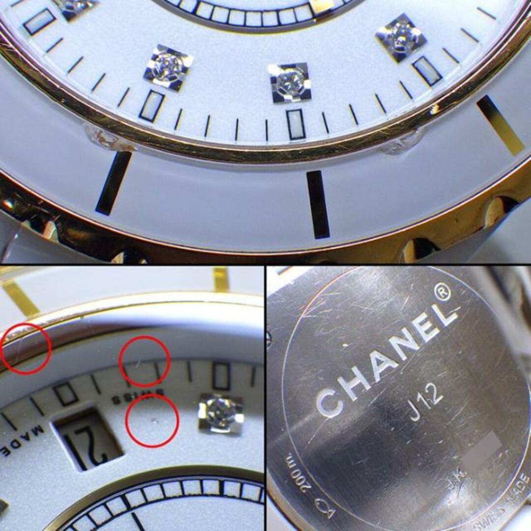 CHANEL(シャネル)のシャネル CHANEL 腕時計 J12 H2180 11ポイント ダイヤインデックス ホワイト文字盤 白 カレンダー SS ホワイト セラミック K18PG クオーツアナログ 【中古】 メンズの時計(腕時計(アナログ))の商品写真