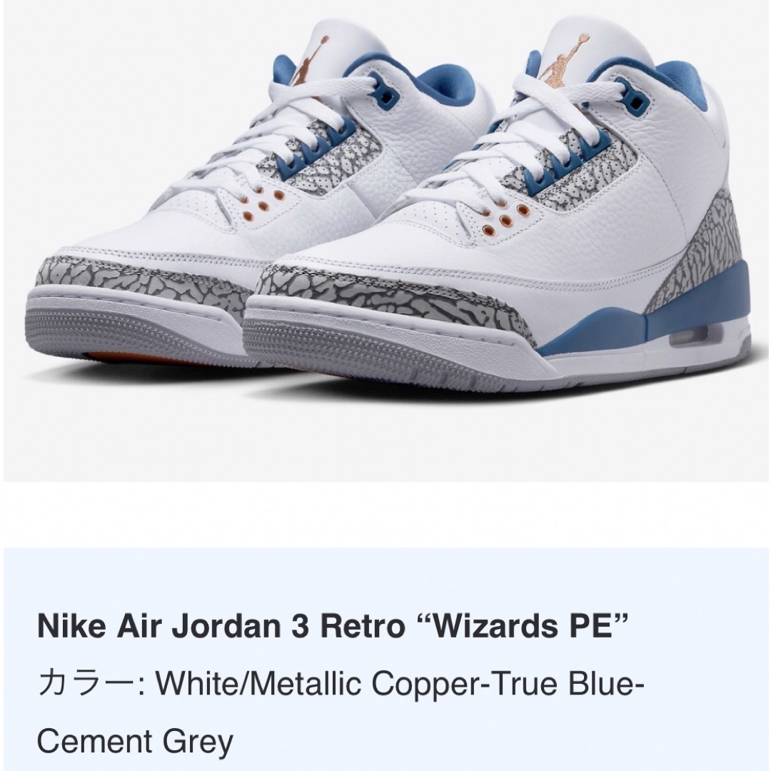 定価以下‼️NIKE AIR JORDAN 3 RETRO "WIZARDS"