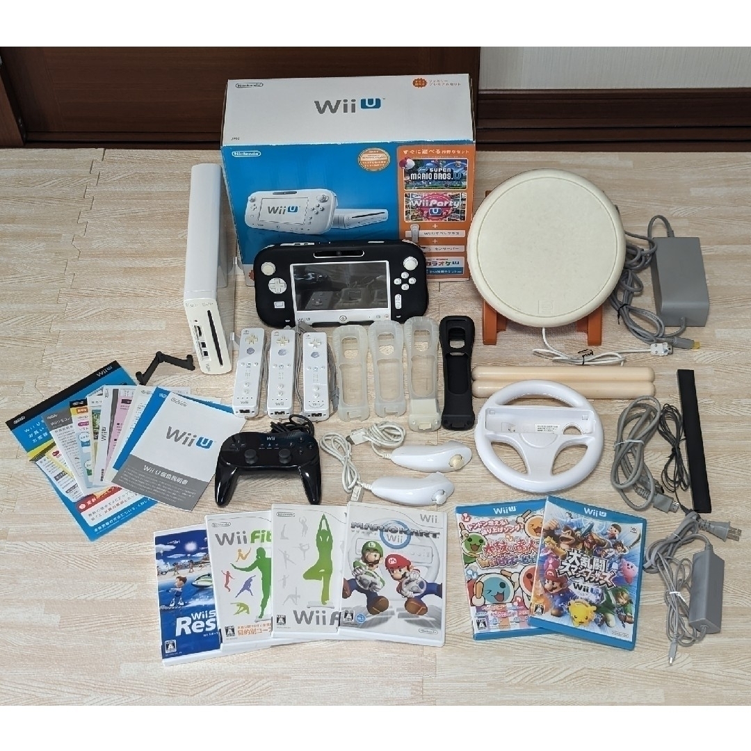 【動作確認済】Wii\u0026Wii U本体\u0026定番ソフト5本\u0026周辺機器セット