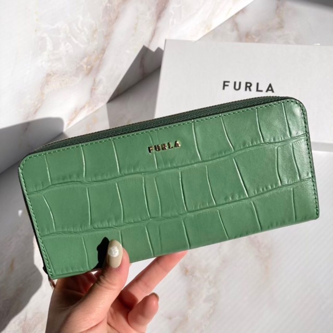 Furla - フルラ 新品 長財布 ラウンドファスナー クロコダイル