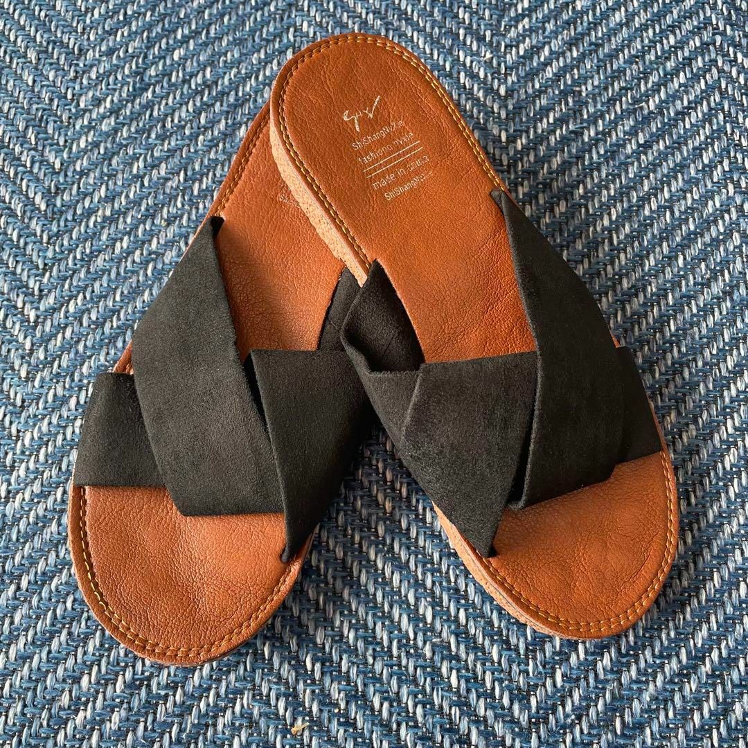 レディース ぺたんこサンダル フラット サンダル リボン 黒 スエード 夏 海 レディースの靴/シューズ(サンダル)の商品写真