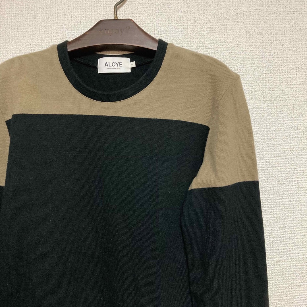 ALOYE(アロイ)のALOYE ドッキングカラー コットンニットトップス メンズのトップス(Tシャツ/カットソー(七分/長袖))の商品写真