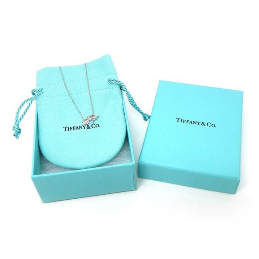 【★最終お値引き品】 ティファニー Tiffany & Co. ネックレス ペーパーフラワー ファイヤーフライ ホタルモチーフ ミニ 1ポイント オーバルカット アクアマリン パヴェ ダイヤモンド PT950 【中古】