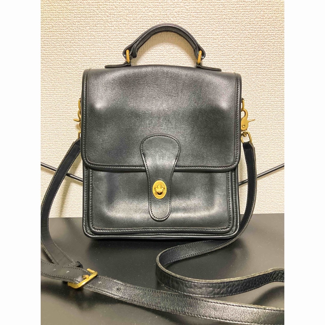 OLD COACH オールドコーチ レザーショルダーバッグ 黒 2WAY