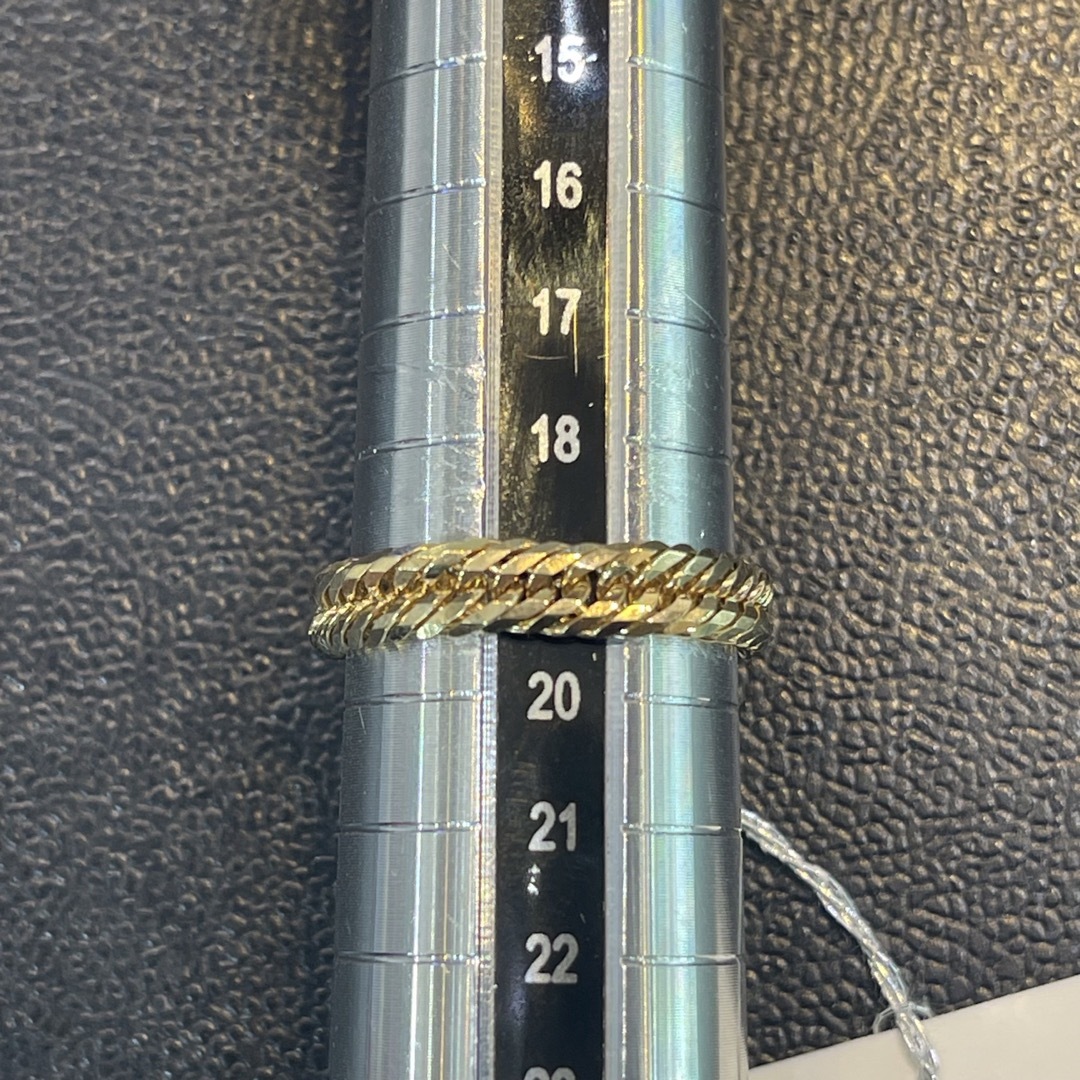 国内正規□ 【品】K18 12面トリプル 喜平リング(細) 19号3.0g [200