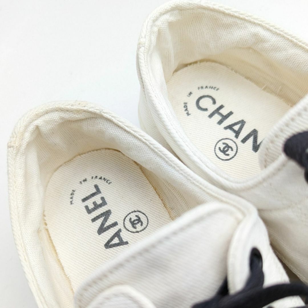 シャネル ココマーク スニーカー 36 約22.5~23 CHANEL 白