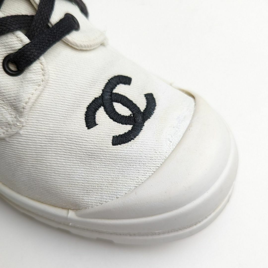 シャネル ココマーク スニーカー 36 約22.5~23 CHANEL 白