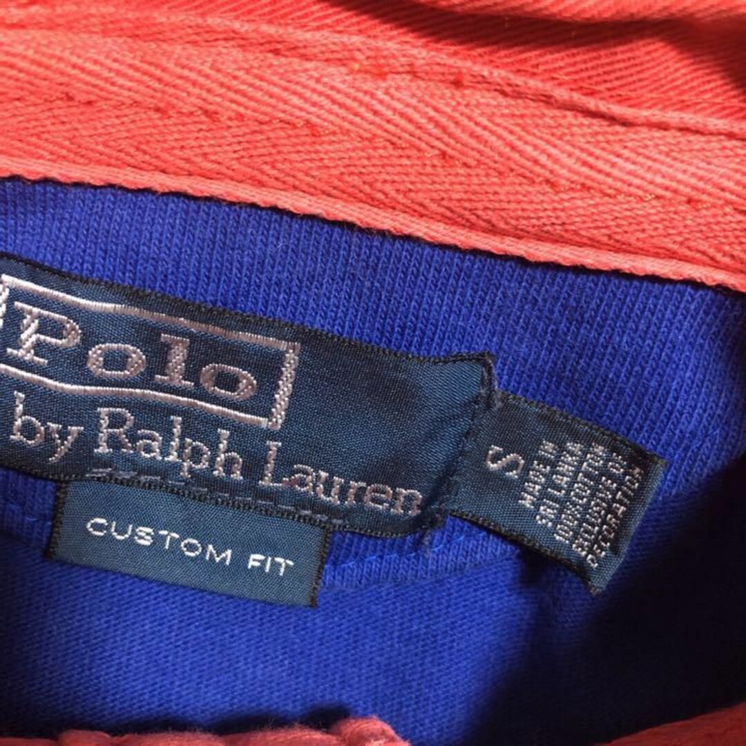 POLO RALPH LAUREN(ポロラルフローレン)の90s POLO RALPH LAUREN ラガーシャツ ボーダー 青 白 S メンズのトップス(シャツ)の商品写真