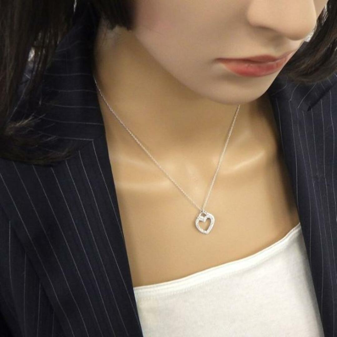 ティファニー Tiffany & Co. ネックレス センチメンタル ダブルハート ダイヤモンド K18WG