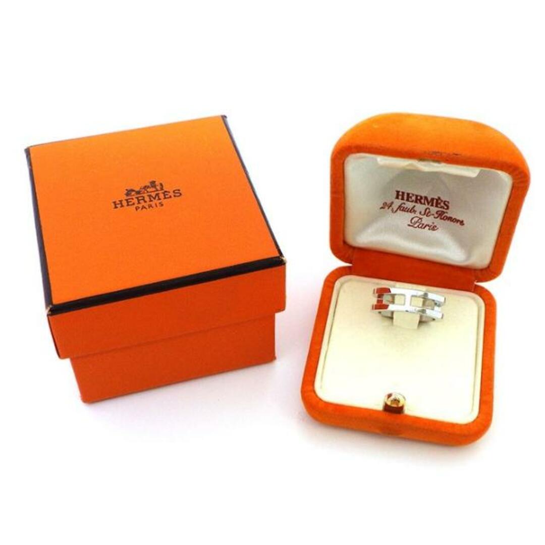 HERMES - エルメス HERMES リング H モチーフ 2ロウ K18WG 12号 HERMES - エルメス HERMES リング H モチーフ 2ロウ K18WG 12号
