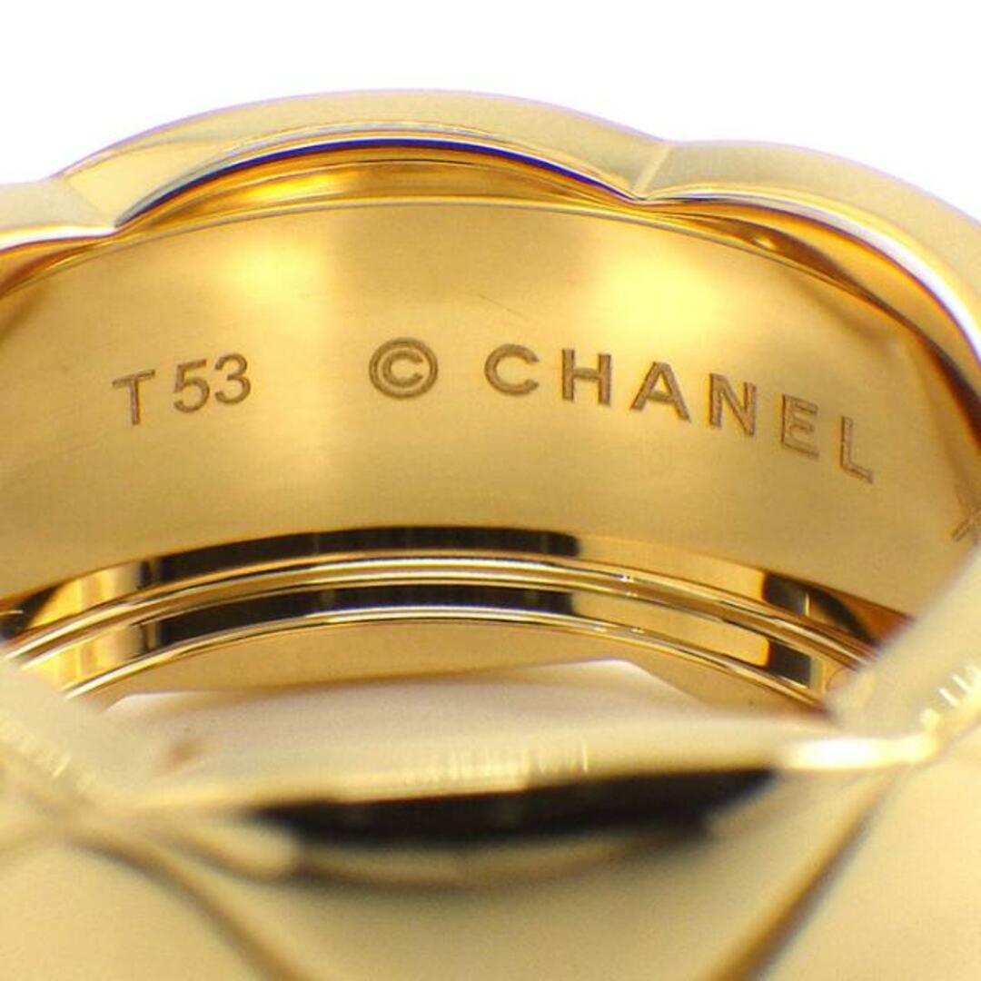 CHANEL(シャネル)のシャネル CHANEL リング ココ クラッシュ コレクション ラージモデル J10574 マトラッセ キルティング K18YG 13号 / #53 【中古】 レディースのアクセサリー(リング(指輪))の商品写真